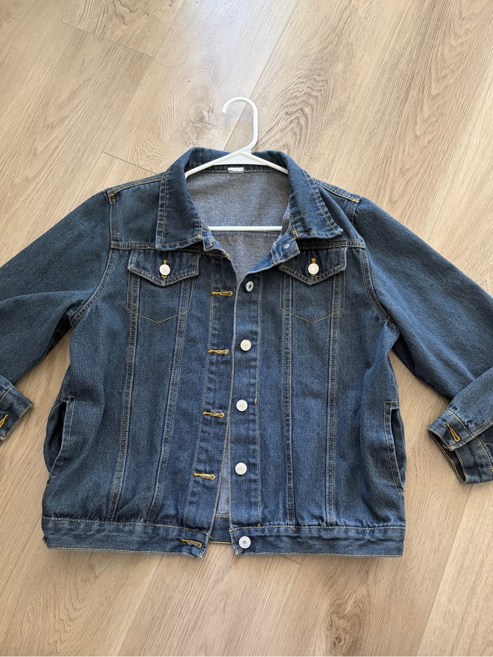 Blue Denim Jacket 3/4 Sleeve